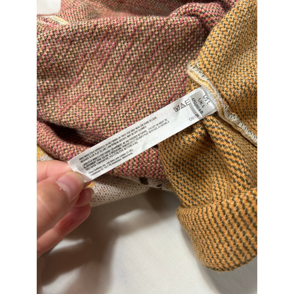 Daily‎ Practice Anthropologie Hazy Daze Floral V-Back Knit Sweater Beige Large - Picture 5 of 6